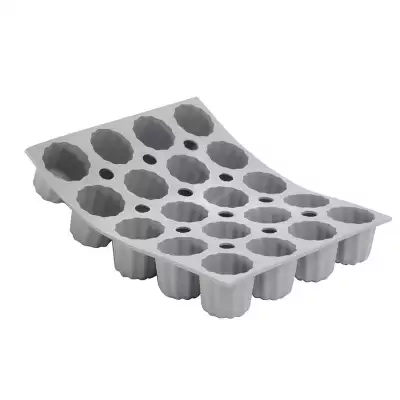 Moule en silicone Elastomoule mini cannelés 20 empreintes De Buyer