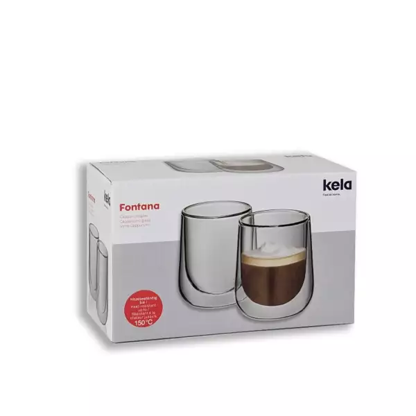 Lot 2 verres Cappuccino double paroi 180 ml Fontana Kela