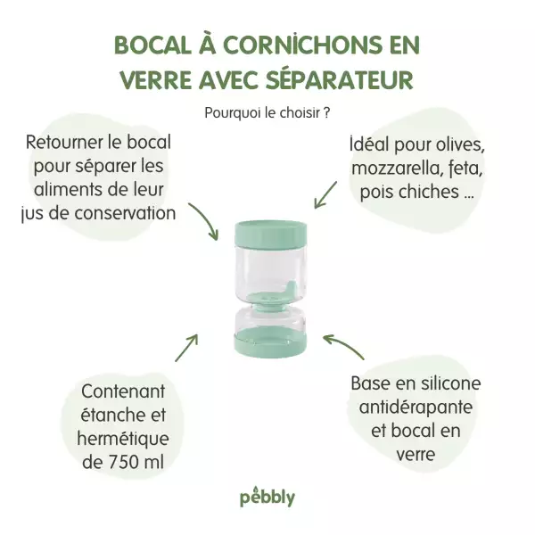 Bocal à cornichons en verre Pebbly