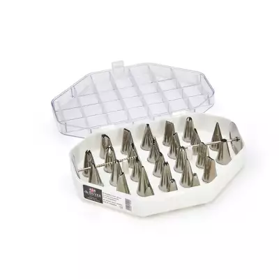 Coffret 26 douilles à pâtisserie inox fines spéciales décor De Buyer