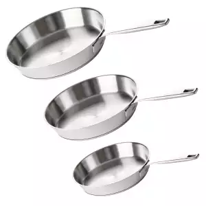 140x140 - Lot 3 poêles inox 20 24 28 cm Maestro Beka