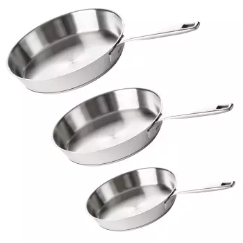 Lot 3 poêles inox 20 24 28 cm Maestro Beka