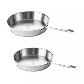 Lot 2 poêles inox 24 et 28 cm Maestro Beka