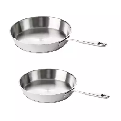 Lot 2 poêles inox 24 et 28 cm Maestro Beka