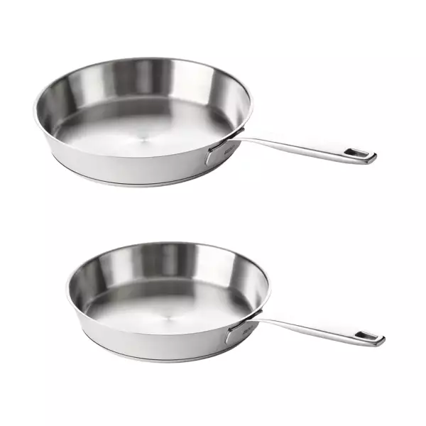 Lot 2 poêles inox 24 et 28 cm Maestro Beka