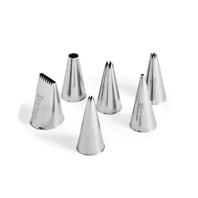 Lot 6 douilles à pâtisserie inox De Buyer