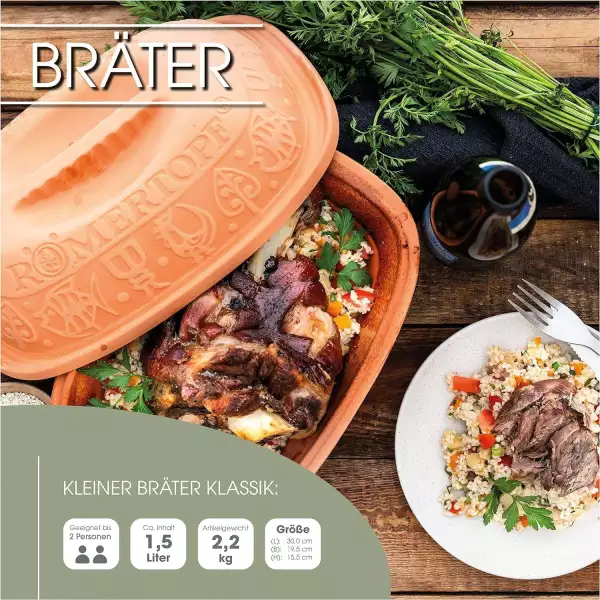 Cocotte Romertopf 2 personnes 1,5 litre