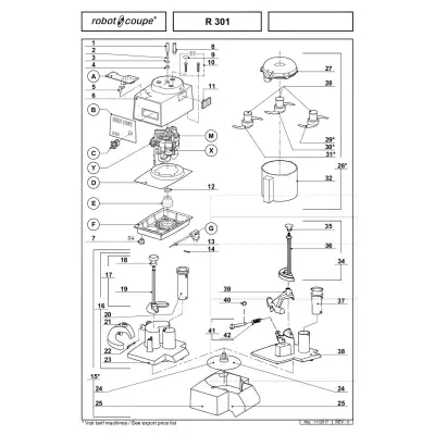Pièces détachées Combiné Robot Coupe R 301