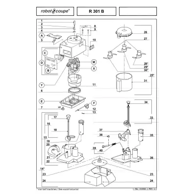 Pièces détachées Combiné Robot Coupe R 301 B