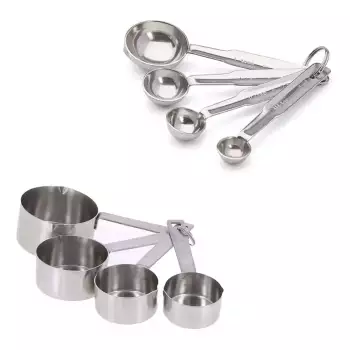 Lot mesure casserolettes et cuillères à doser inox De Buyer