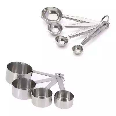 Lot mesure casserolettes et cuillères à doser inox De Buyer