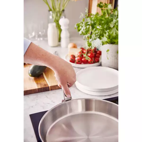 Lot 2 poêles inox Tri-Ply 24 et 28 cm + 1 poignée Evolution Beka