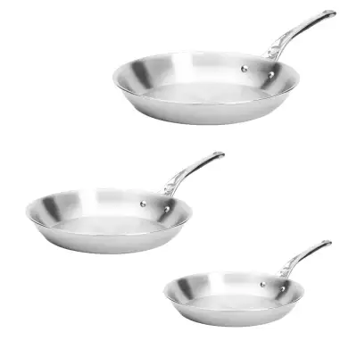 Lot 3 poêles inox 20 24 et 28 cm Affinity De Buyer