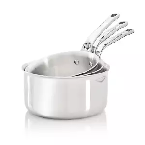140x140 - Lot 3 casseroles inox Affinity 16 18 20 cm De Buyer