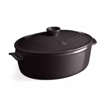 Cocotte céramique Flame Emile Henry ovale Noir Fusain