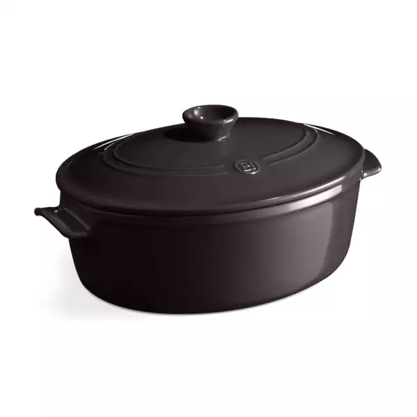 Cocotte céramique Flame Emile Henry ovale Noir Fusain