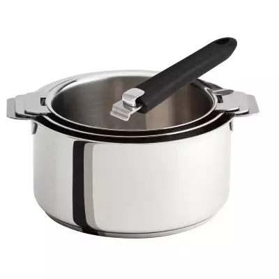 Lot 3 casseroles 16 18 20 cm + poignée Cristel Mutine amovible