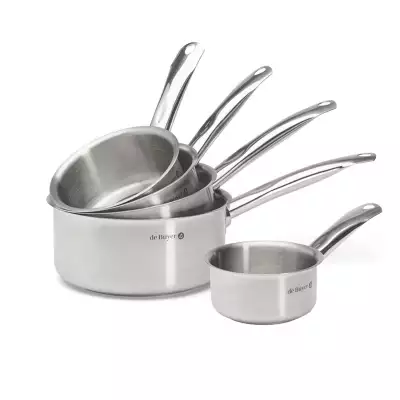 Lot 5 casseroles inox Prim Appety De Buyer
