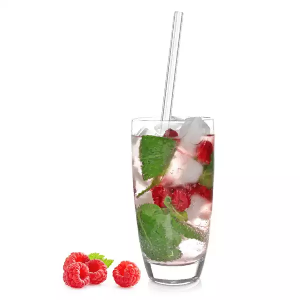 6 Pailles Droites en Verre + Goupillon Westmark