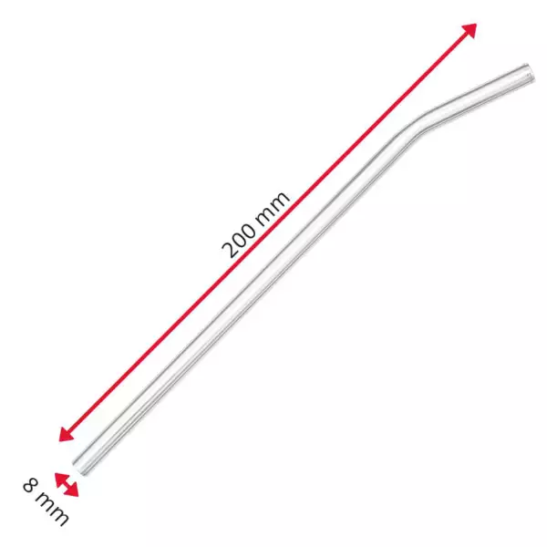 6 Pailles Coudées en Verre + Goupillon Westmark