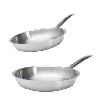 Lot 2 poêles inox Prim'Appety 24 et 28 cm De Buyer
