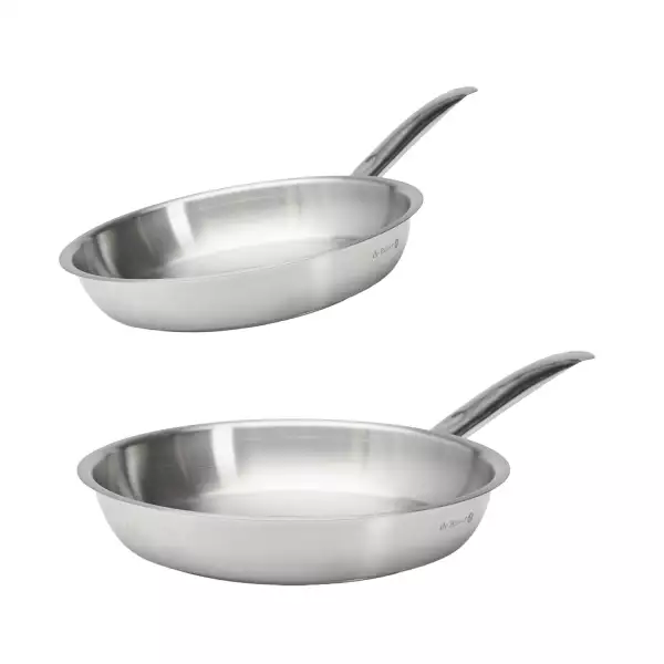 Lot 2 poêles inox Prim'Appety 24 et 28 cm De Buyer
