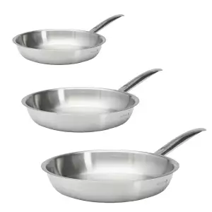 140x140 - Lot 3 poêles inox Prim'Appety 20 24 et 28 cm De Buyer
