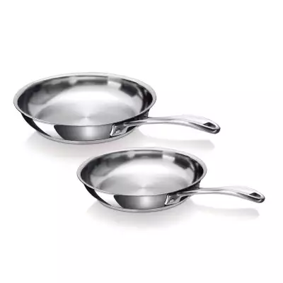 Lot 2 poêles inox 24 et 28 cm Beka Chef