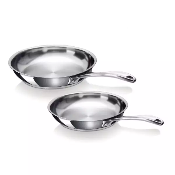 Lot 2 poêles inox 24 et 28 cm Beka Chef