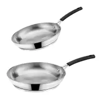 Lot 2 poêles inox 24 et 28 cm Tempra Lagostina