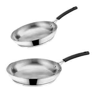 140x140 - Lot 2 poêles inox 24 et 28 cm Tempra Lagostina