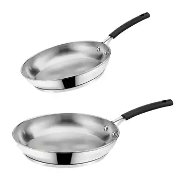 Lot 2 poêles inox 24 et 28 cm Tempra Lagostina
