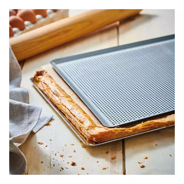 Plaque de cuisson inox perforée De Buyer 40 x 30 cm