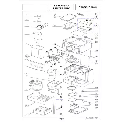 Pièces détachées Magimix Expresso & Filtre Auto 11422 11423
