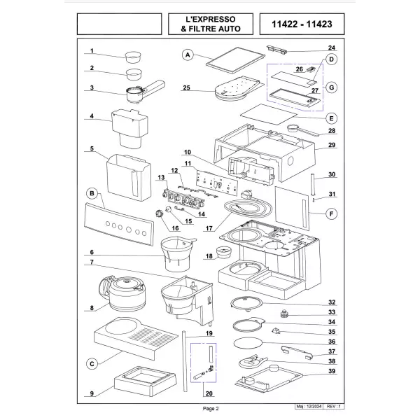 Pièces détachées Magimix Expresso & Filtre Auto 11422 11423
