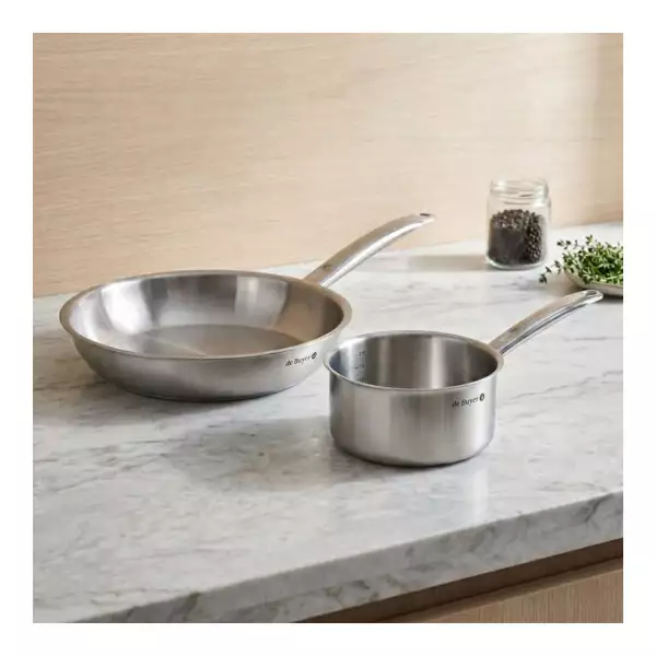 Duo Prim'Appety casserole 20 cm et poêle 28 cm inox De Buyer