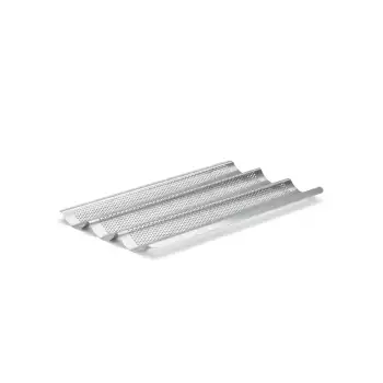 Plaque de Cuisson Perforée Inox 3 Baguettes De Buyer