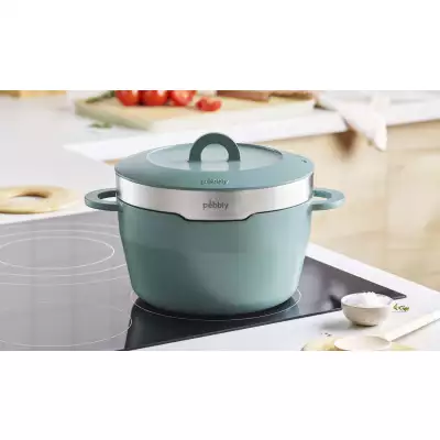 Cocotte céramique multifonction Pebbly vert mint sage