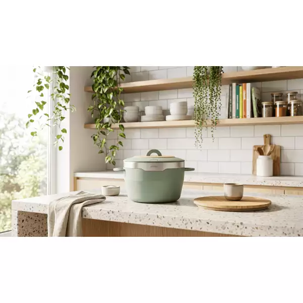 Cocotte céramique multifonction Pebbly vert mint sage