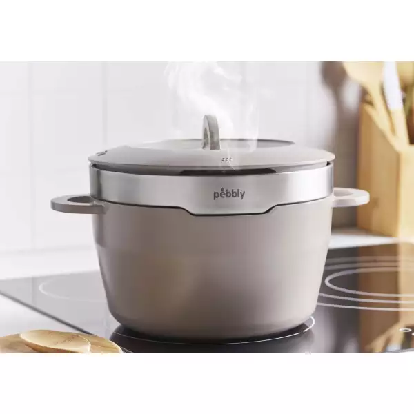 Cocotte céramique multifonction Pebbly beige greige