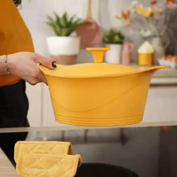L'incroyable Cocotte Cookut 24 cm Mangue (avec poignée et maniques)