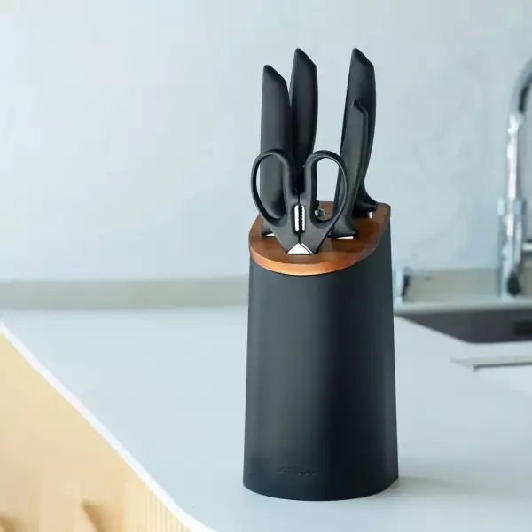 Bloc Couteaux 6 pièces Niza Arcos noir
