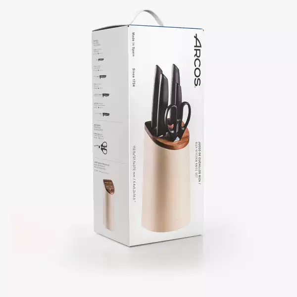 Bloc Couteaux 6 pièces Niza Arcos beige