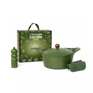 140x100 - Coffret Mystère L'Incroyable Cocotte Vert Fougère Cookut 24 cm