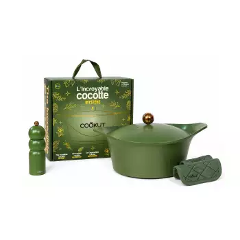 Coffret Mystère L'Incroyable Cocotte Vert Fougère Cookut 24 cm