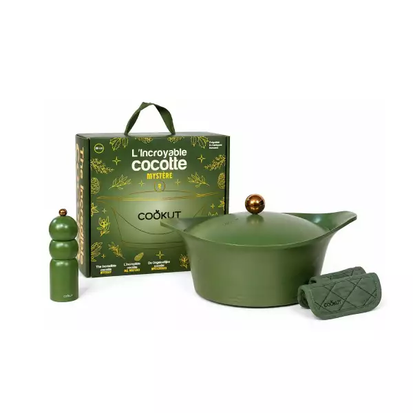 Coffret Mystère L'Incroyable Cocotte Vert Fougère Cookut 24 cm
