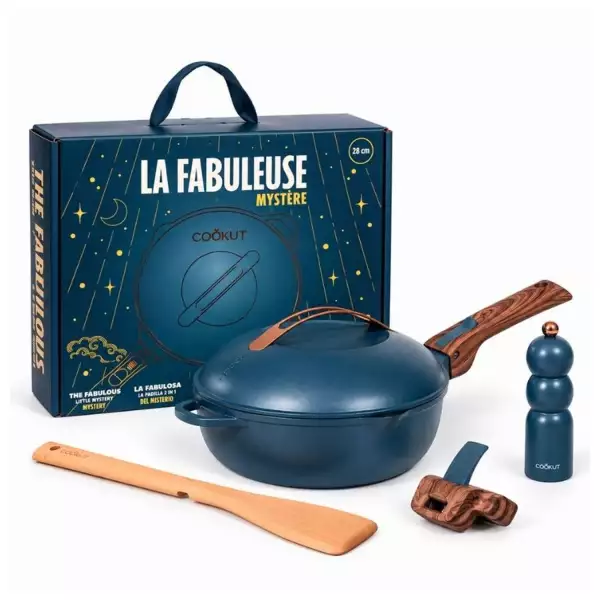 Coffret Mystère La Fabuleuse Poêle Cookut Bleu Myrtille 28 cm