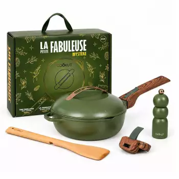 Coffret Mystère La Fabuleuse Poêle Cookut Vert Fougère 28 cm