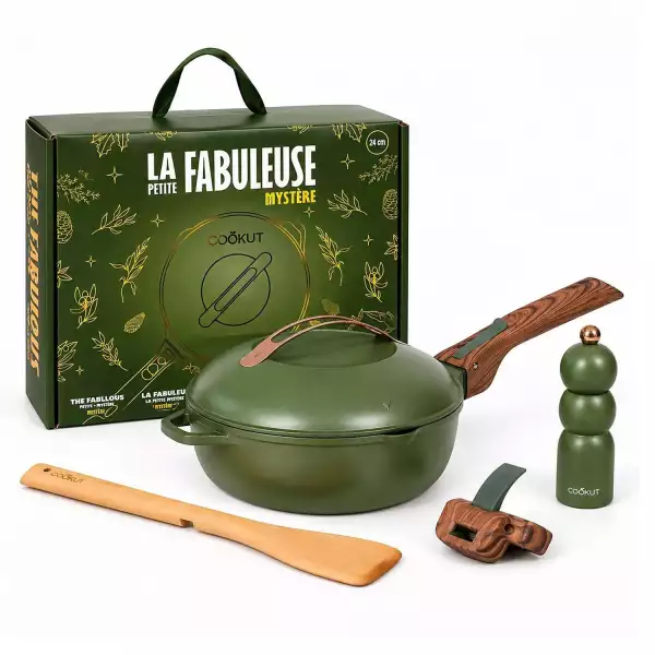 Coffret Mystère La Fabuleuse Poêle Cookut Vert Fougère 28 cm