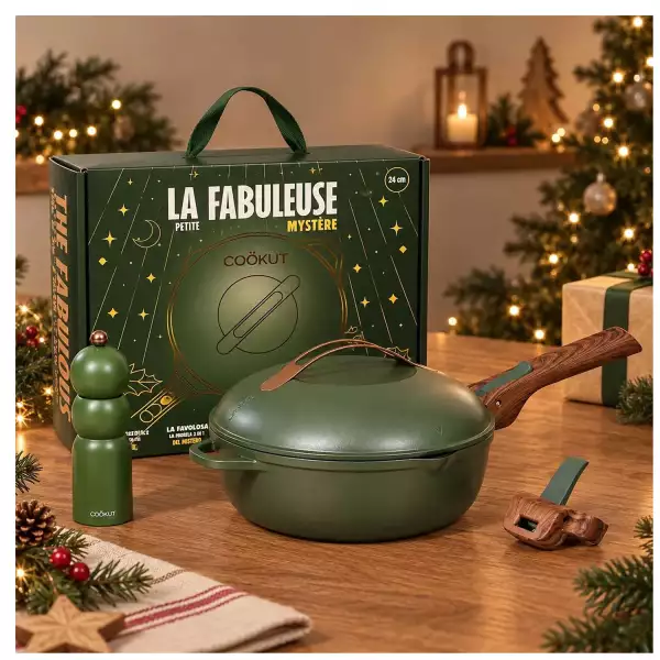 Coffret Mystère La Fabuleuse Poêle Cookut Vert Fougère 28 cm